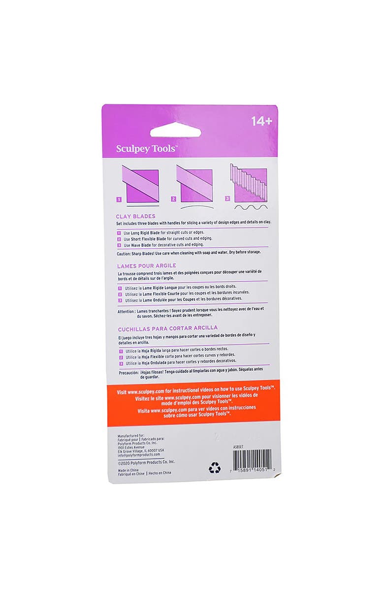 Sculpey Clay Blades Set Of 3, Adult & Kid, Alternate, color, Silver