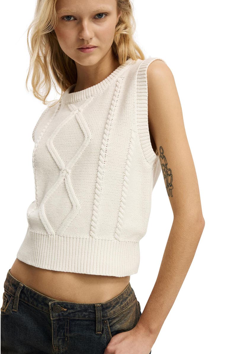 Cotton On Women's Cotton Cable Vest, Alternate, color,