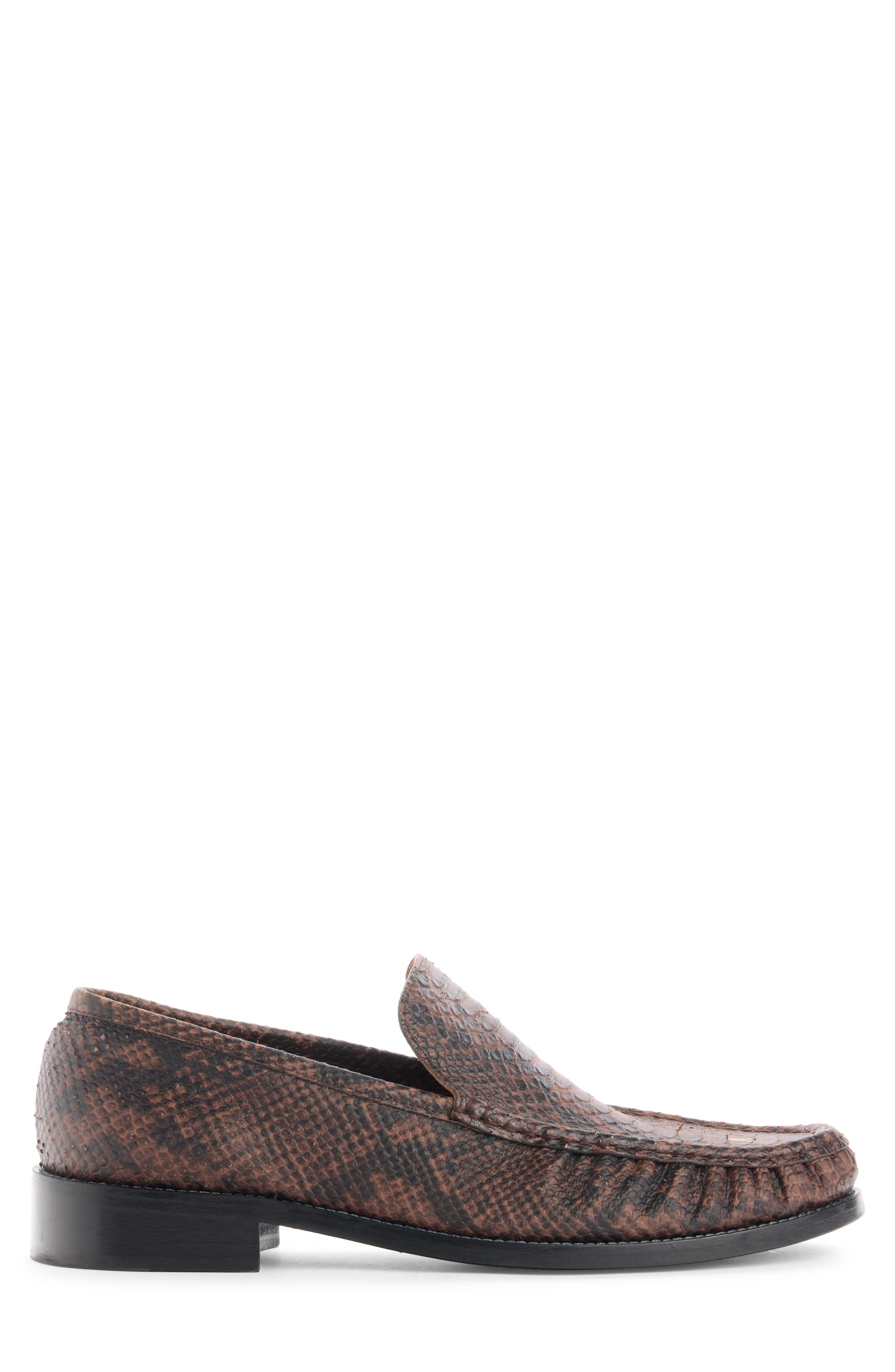 Acne Studios Python Print Loafer, Alternate, color, Brown