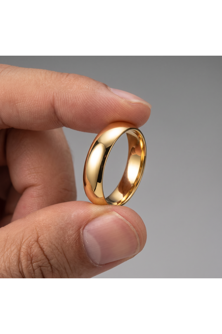 6mm Dome High Polished Wedding Band 14K Gold, Alternate, color, Yellow Gold