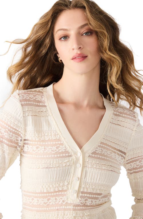 Steve Madden Caterina Semisheer Lace Top In White