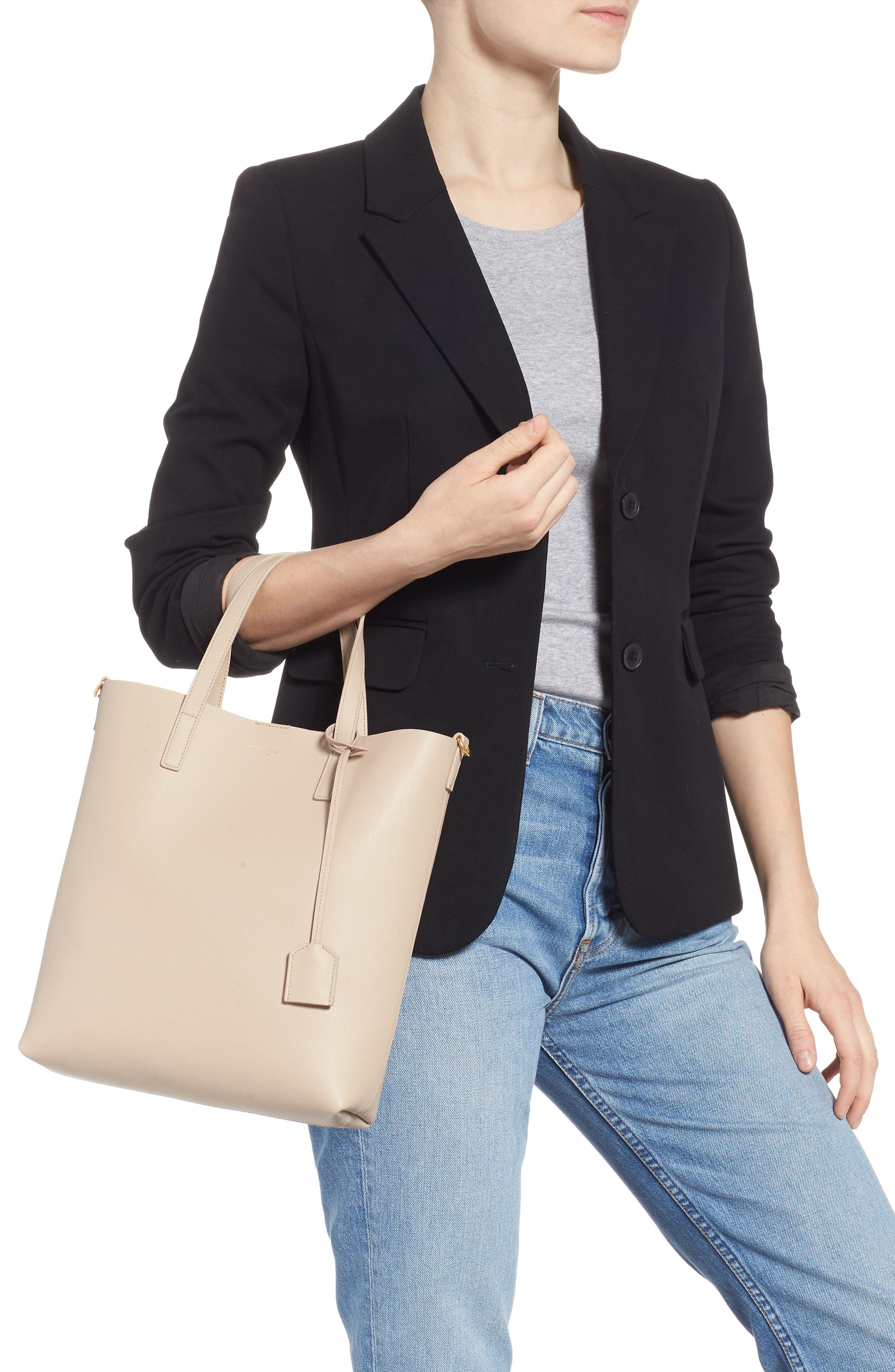 Toy Shopping Leather Tote, Alternate, color, LIGHT NATURAL