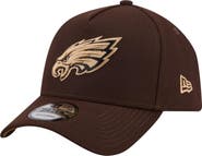 New Era Men's New Era Dark Brown Philadelphia Eagles Burnt Wood A-Frame 9FORTY Adjustable Hat