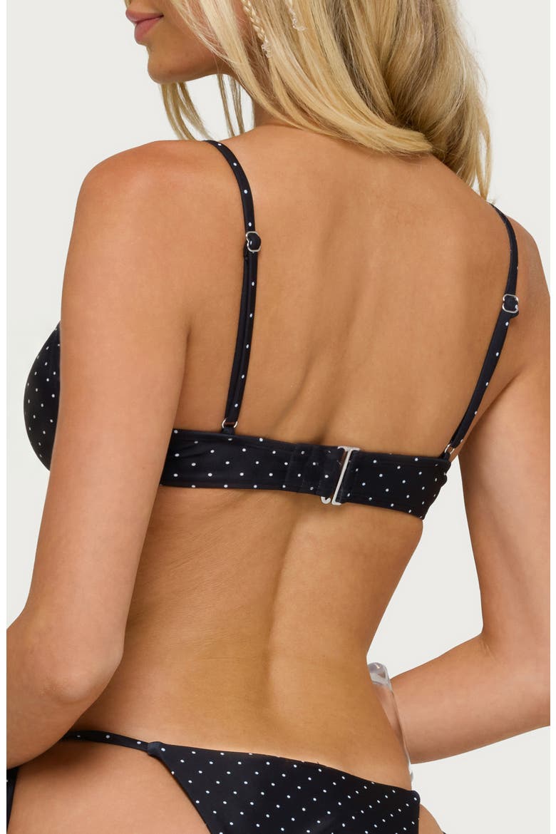 Nicci Polka Dot Lace Trim Underwire Bikini Top, Alternate, color, BLACK/ WHITE