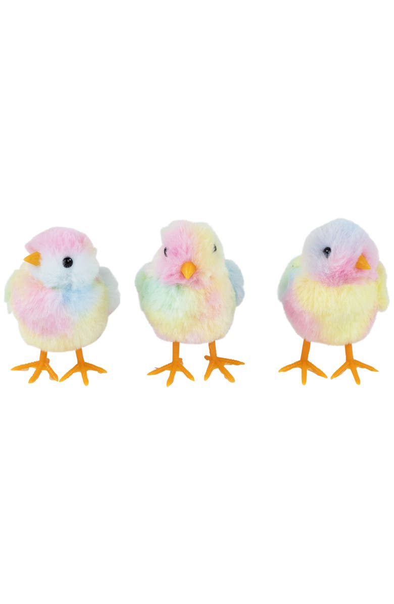 Northlight Plush Tie Dye Easter Chick Figurines - 4.25" - Set of 3, Main, color, Multi