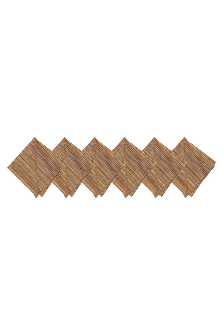 Cedar Stripes Napkin Set of 6, Main, color, Brown