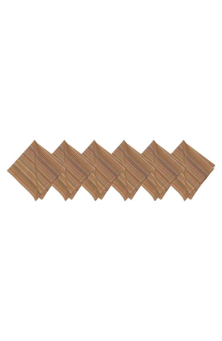 C&F Home Cedar Stripes Napkin Set of 6, Main, color, Brown