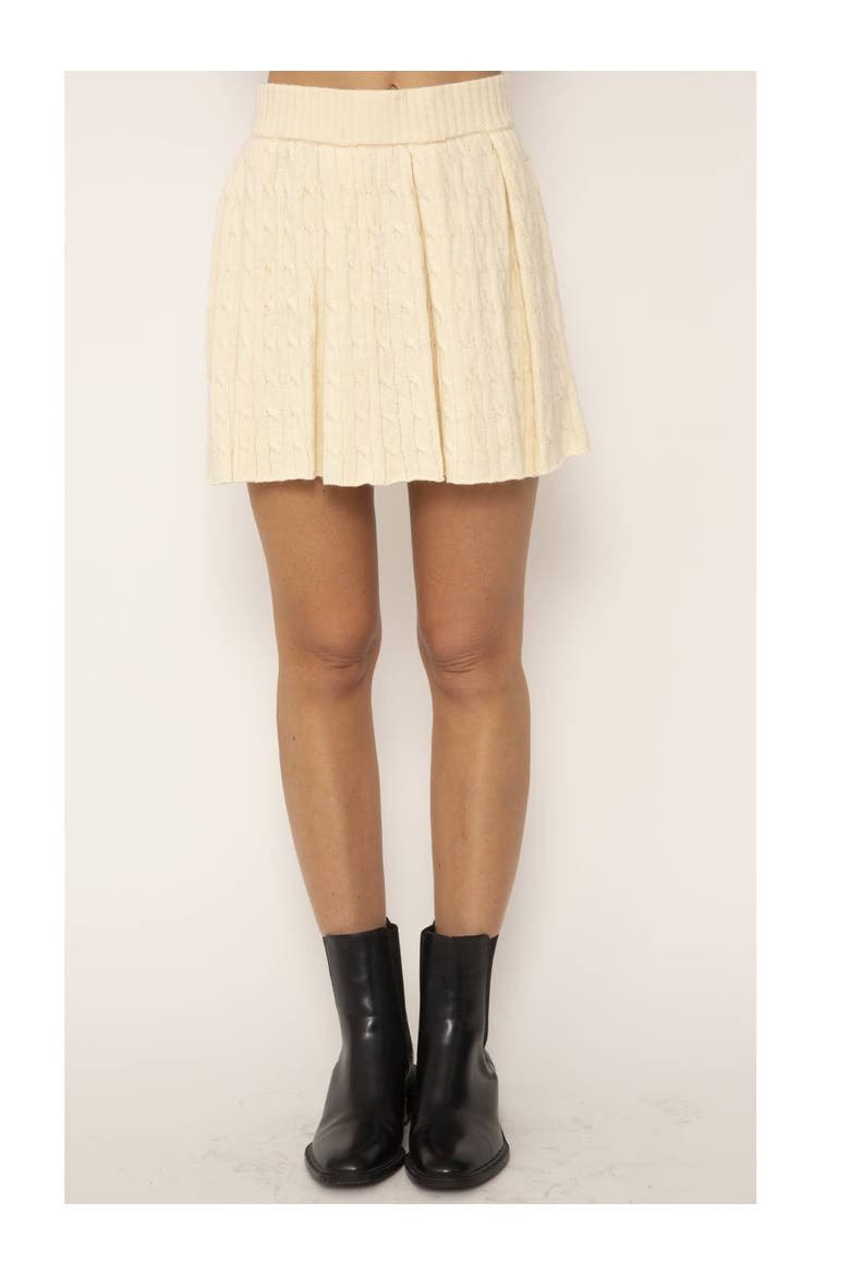 Constance Cable Mini Skirt, Alternate, color, IVORY