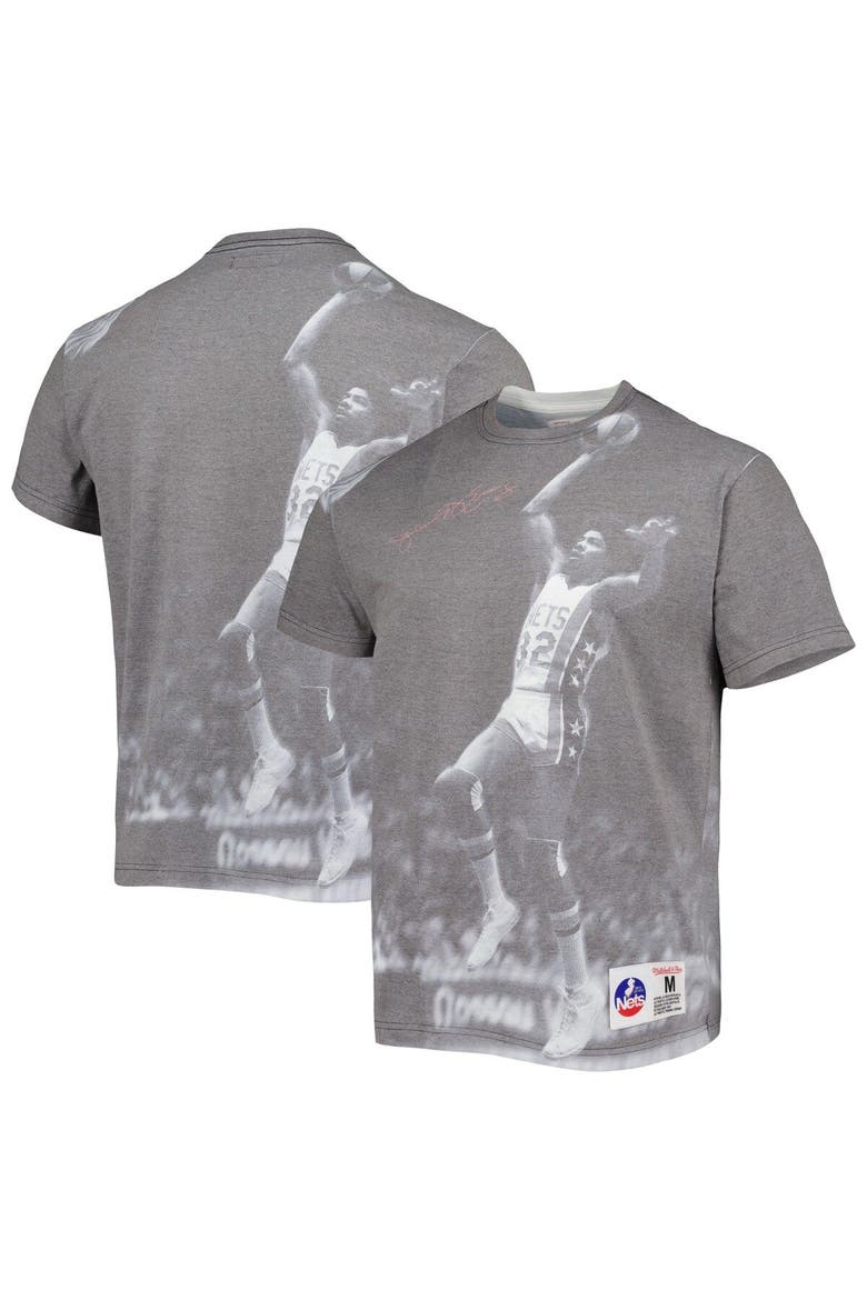 Men's Mitchell & Ness Julius Erving Heather Gray New York Nets Above The Rim T-Shirt, Main, color, Heather Gray