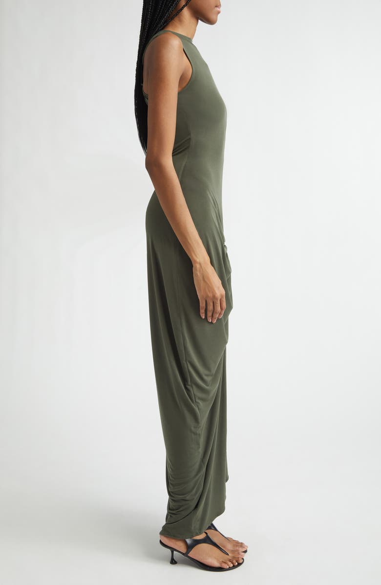 Coperni Ruched & Taped Suspended Maxi Dress, Alternate, color, Green Grn