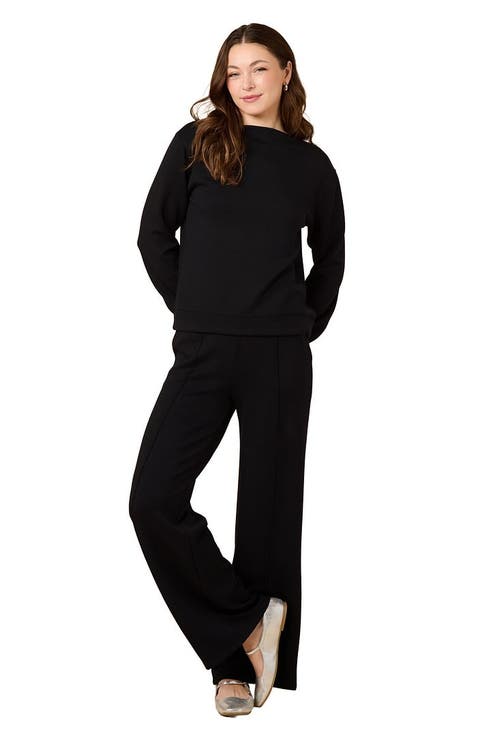Dreamtech Boat Neck And Pintuck Pant Lounge Set