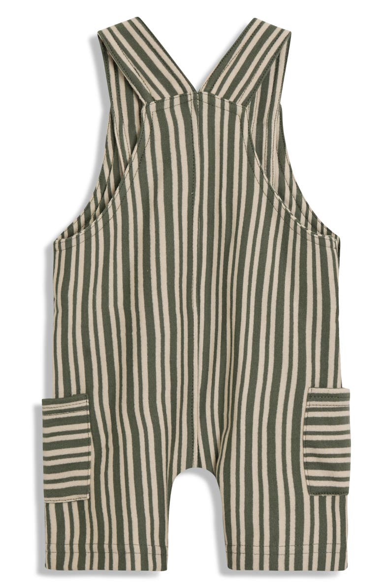 JOJO MAMAN BEBE Stripe Cotton Shirt & Overalls Set, Alternate, color, Khaki