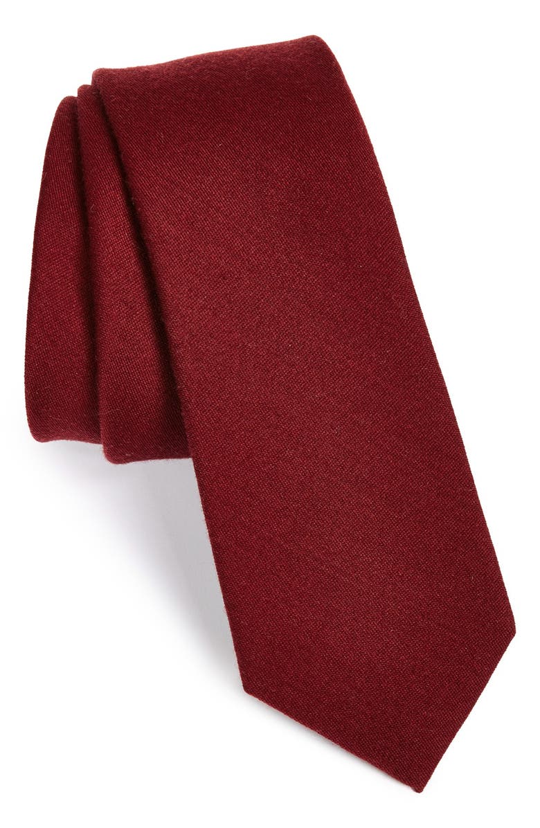 The Tie Bar Wool & Silk Solid Tie, Main, color, 