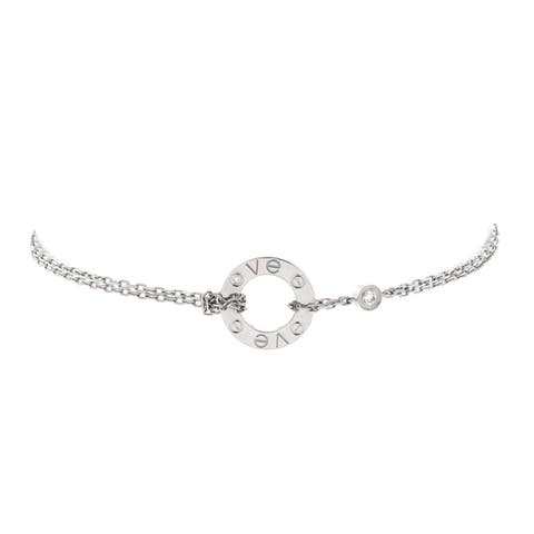 2 Diamonds Love Bracelet 18K White Gold with Diamonds