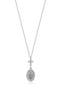 Sterling Silver CZ Cross & Saint Pendant Necklace
