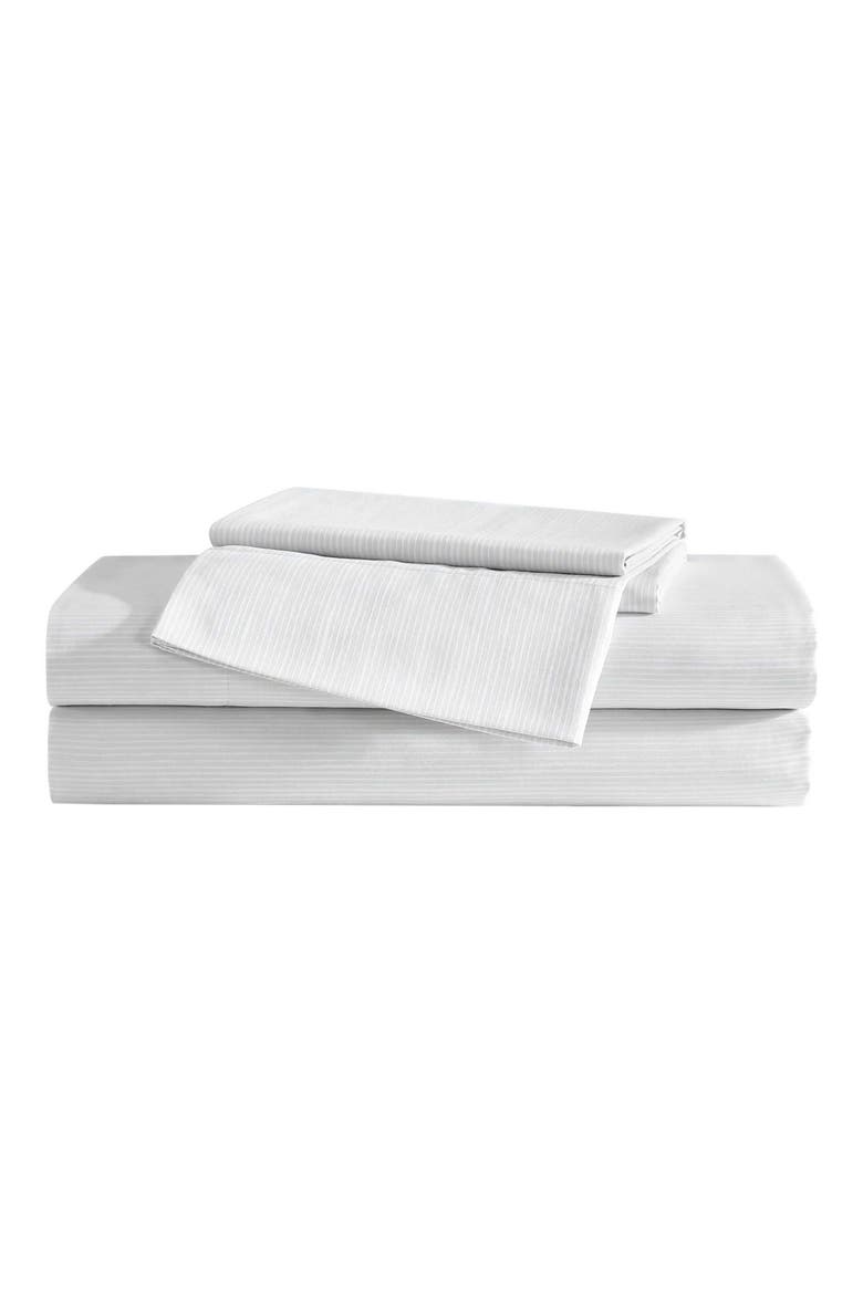 Etched Stripe Cotton Sheet Set, Main, color, LIGHT GREY