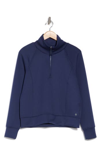 Apana Stellar Scuba Quarter Zip Pullover In Naval Academy