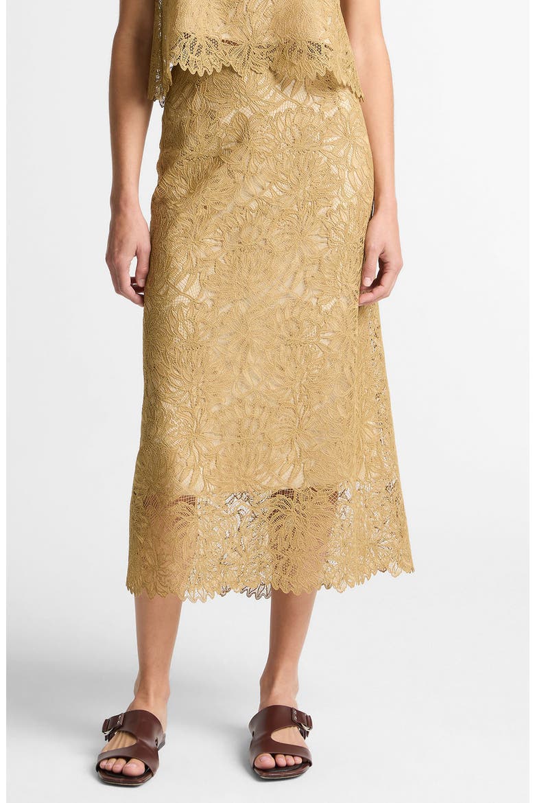 Lace Midi Slip Skirt, Main, color, SOFT GOLD
