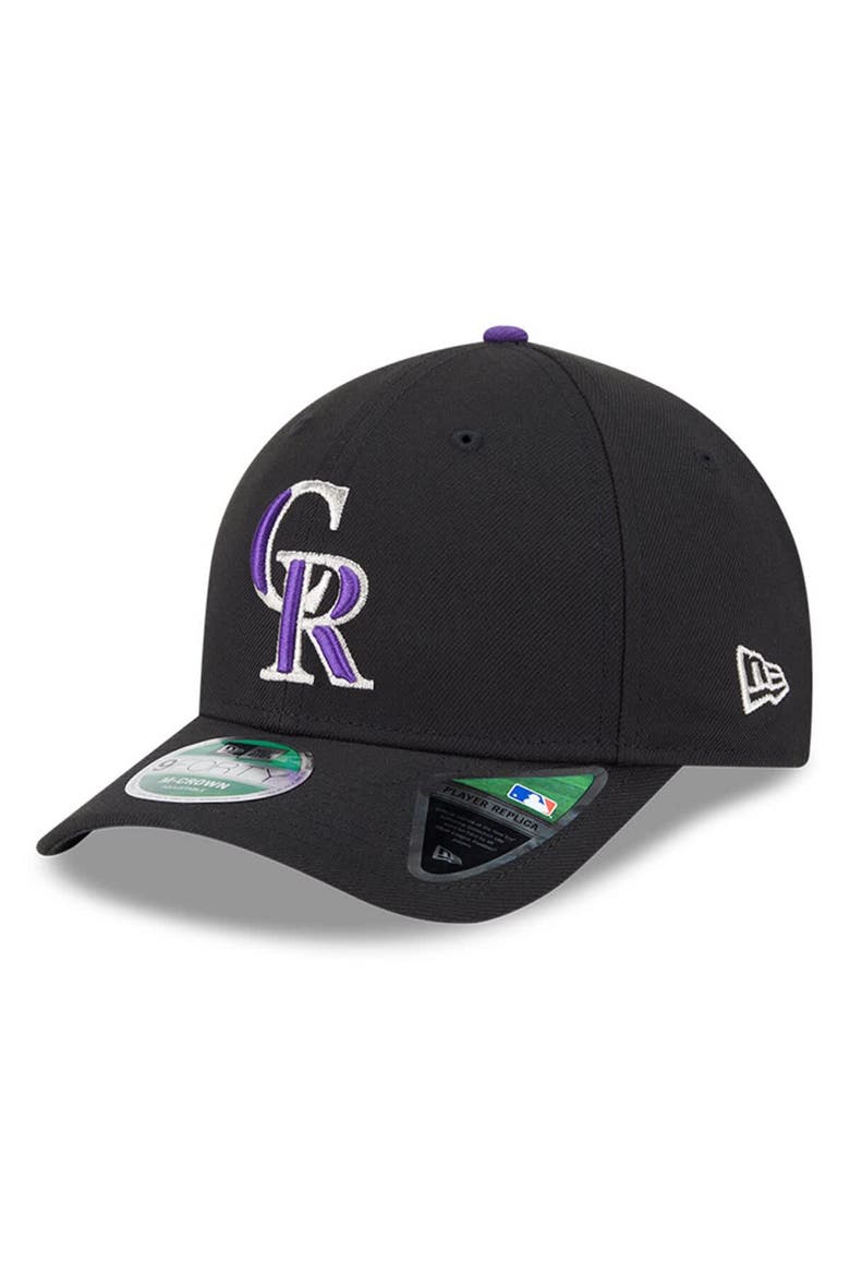 Men's New Era  Black Colorado Rockies Player Replica 9FORTY Adjustable Hat, Main, color, Black