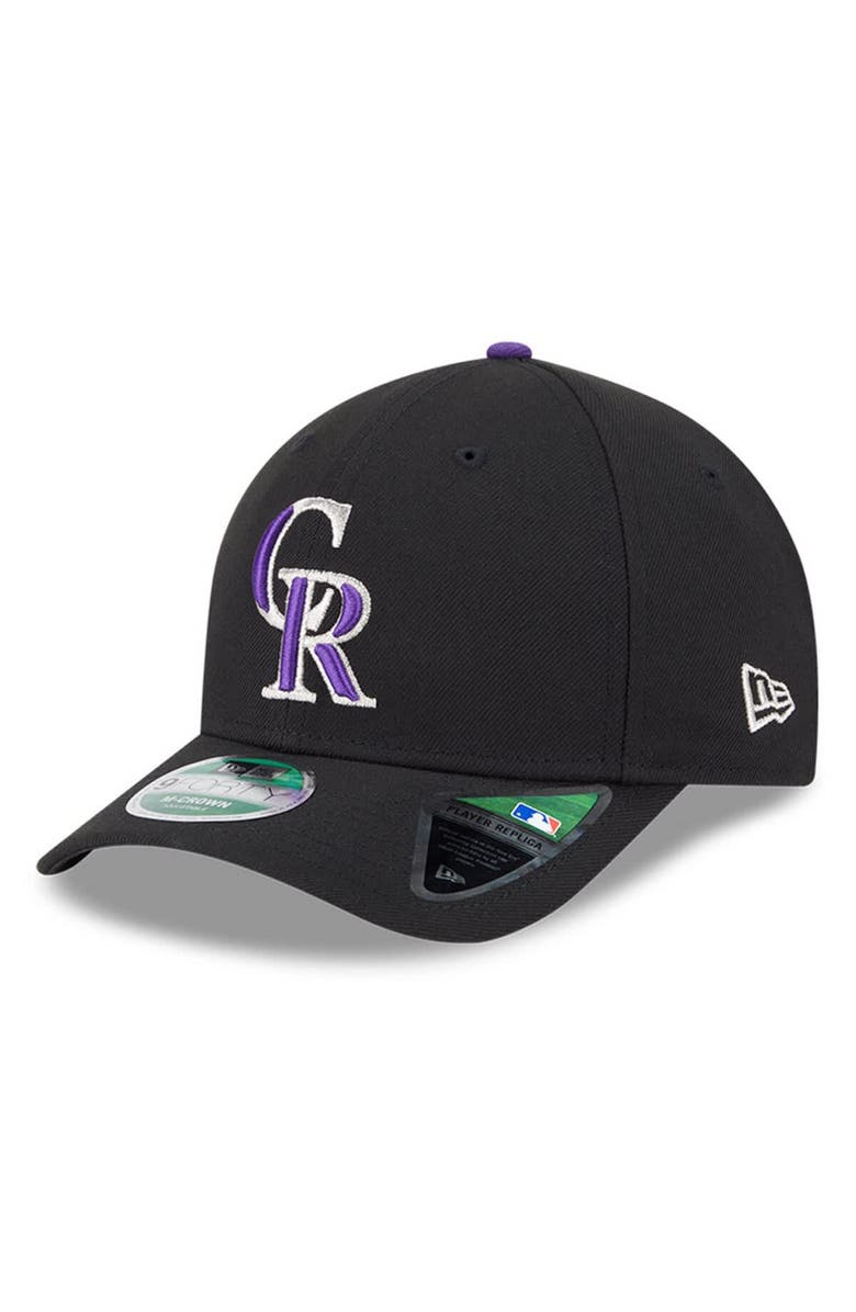 New Era Men's New Era Black Colorado Rockies Player Replica 9FORTY Adjustable Hat, Main, color, Black