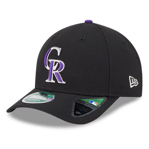 Men's New Era  Black Colorado Rockies Player Replica 9FORTY Adjustable Hat