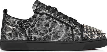 Christian Louboutin スニーカーLouis Junior Orlato ゼブラ Christian Louboutin Men's Louis Junior Spikes Zebra-Effect