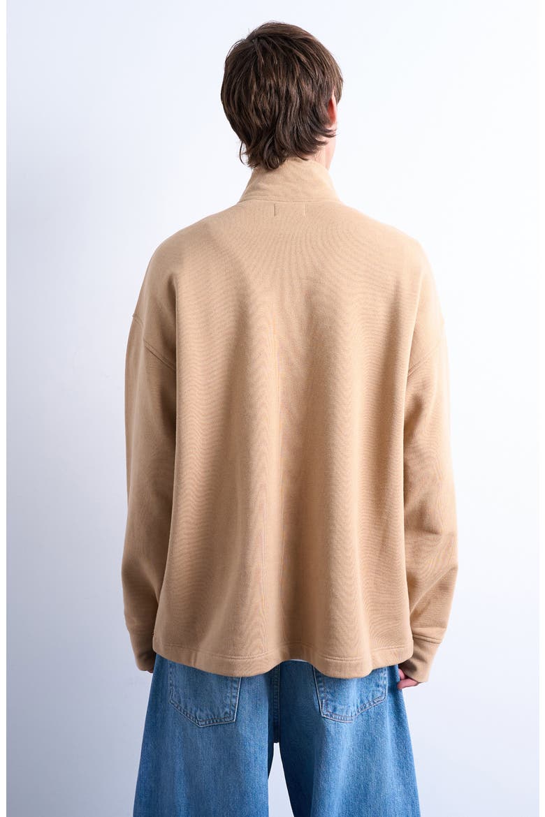 Heavyweight Oversize Quarter Zip Sweatshirt, Alternate, color, DARK STONE
