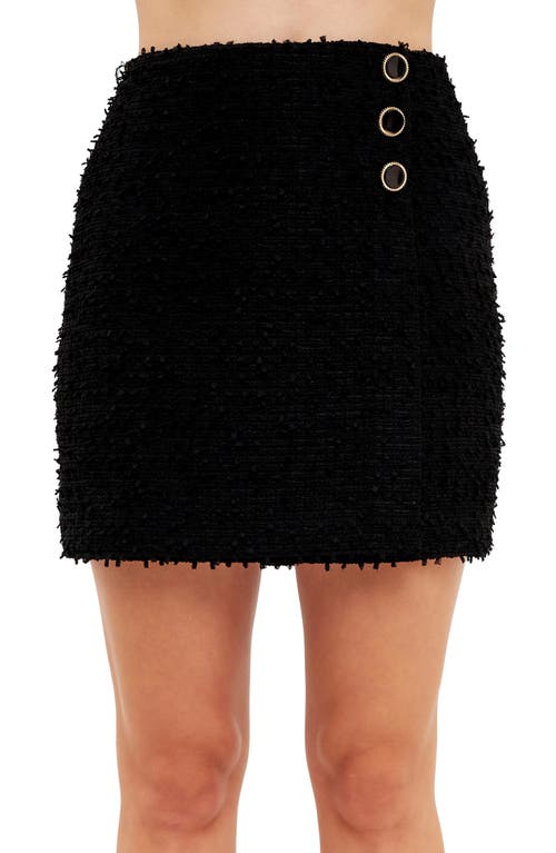 ENDLESS ROSE ENDLESS ROSE THREE-BUTTON TWEED MINISKIRT 