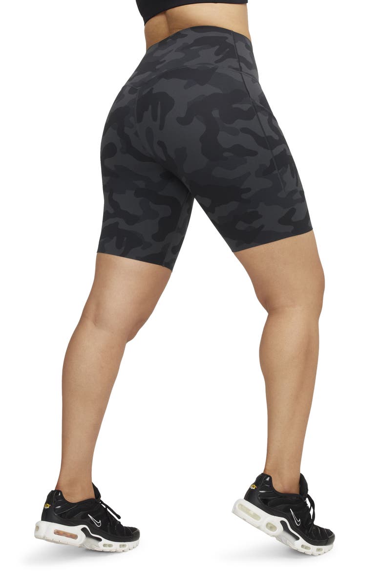Universa Dri-FIT High Rise Training Shorts, Alternate, color, OFF NOIR/ BLACK