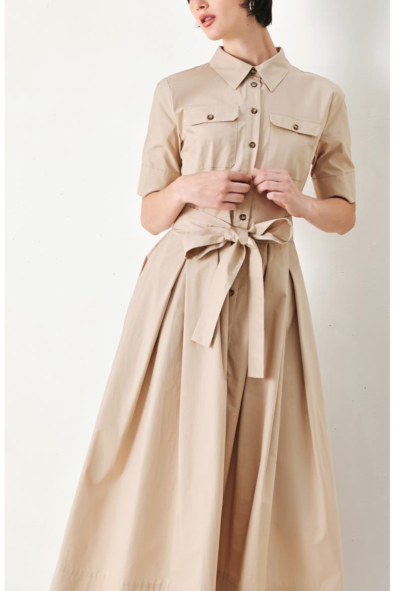 Cotton Midi Shirtdress, Alternate, color, NEUTRAL