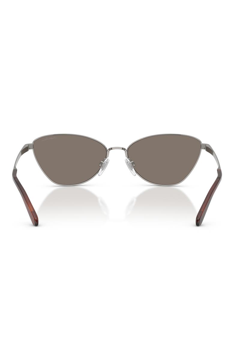 60mm Rectangular Sunglasses, Alternate, color, SHINY GUNMETAL / GRAY SILVER