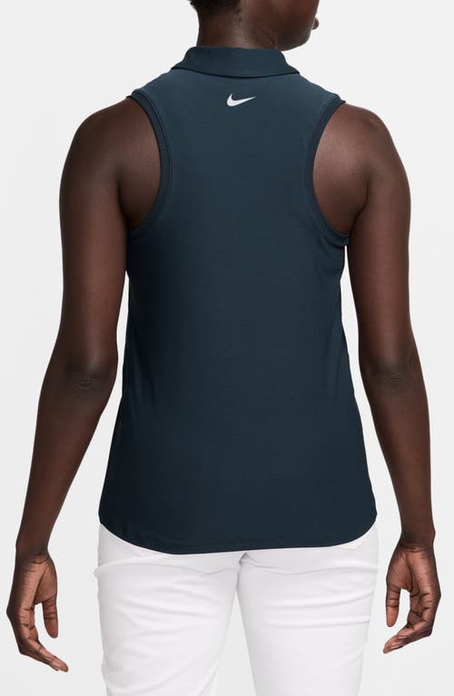 Nike Women's Victory Dri-fit Sleeveless Polo In Armory Navy/white