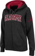 COLOSSEUM Women's Stadium Athletic Black Alabama Crimson Tide Arched Name Full-Zip Hoodie
