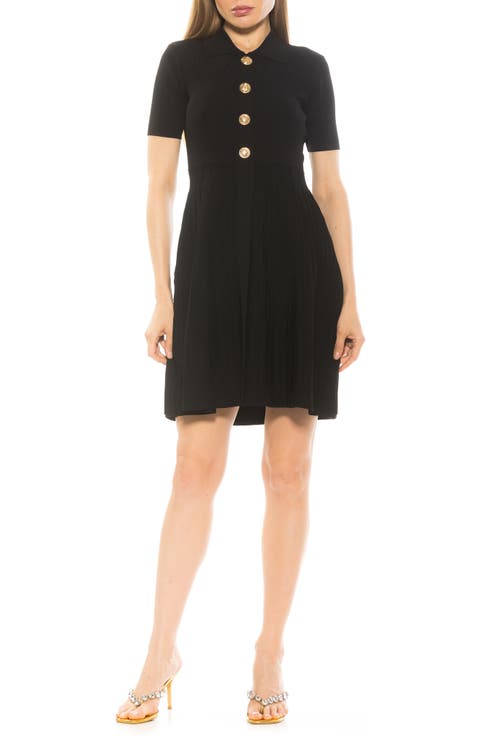 Soren Short Sleeve Fit & Flare Sweater Dress