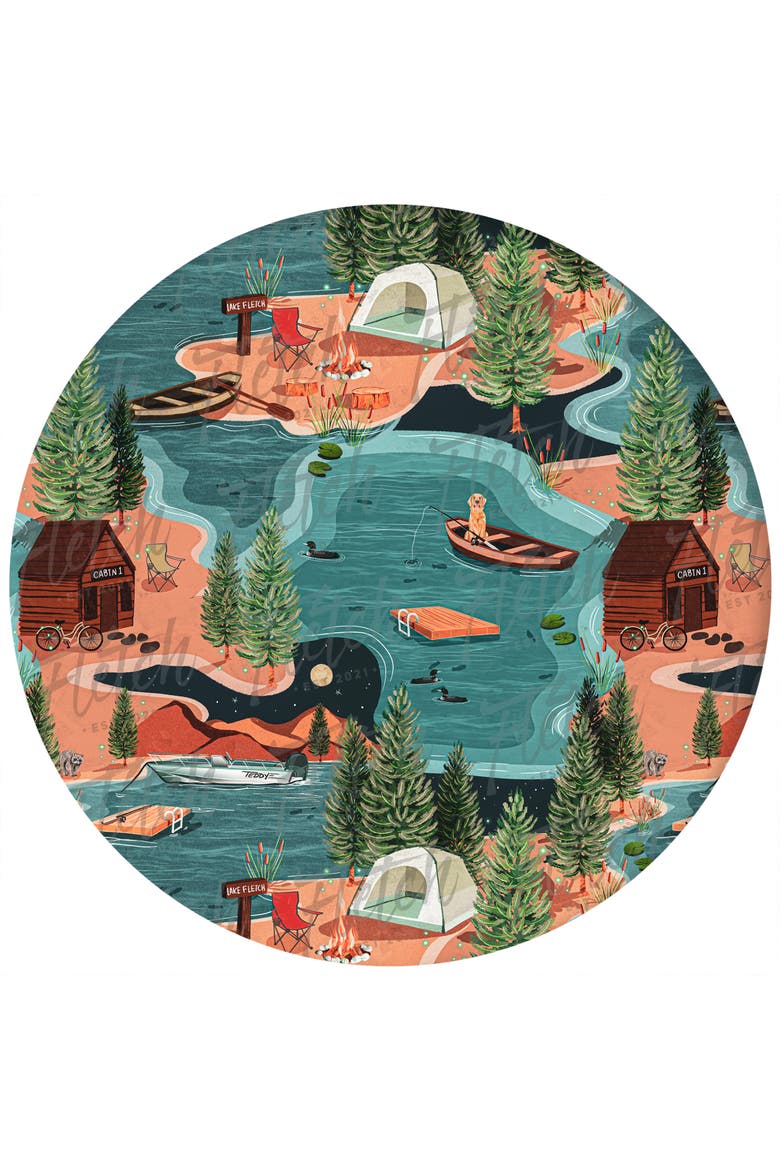 Lake Days Blanket, Alternate, color, Teal