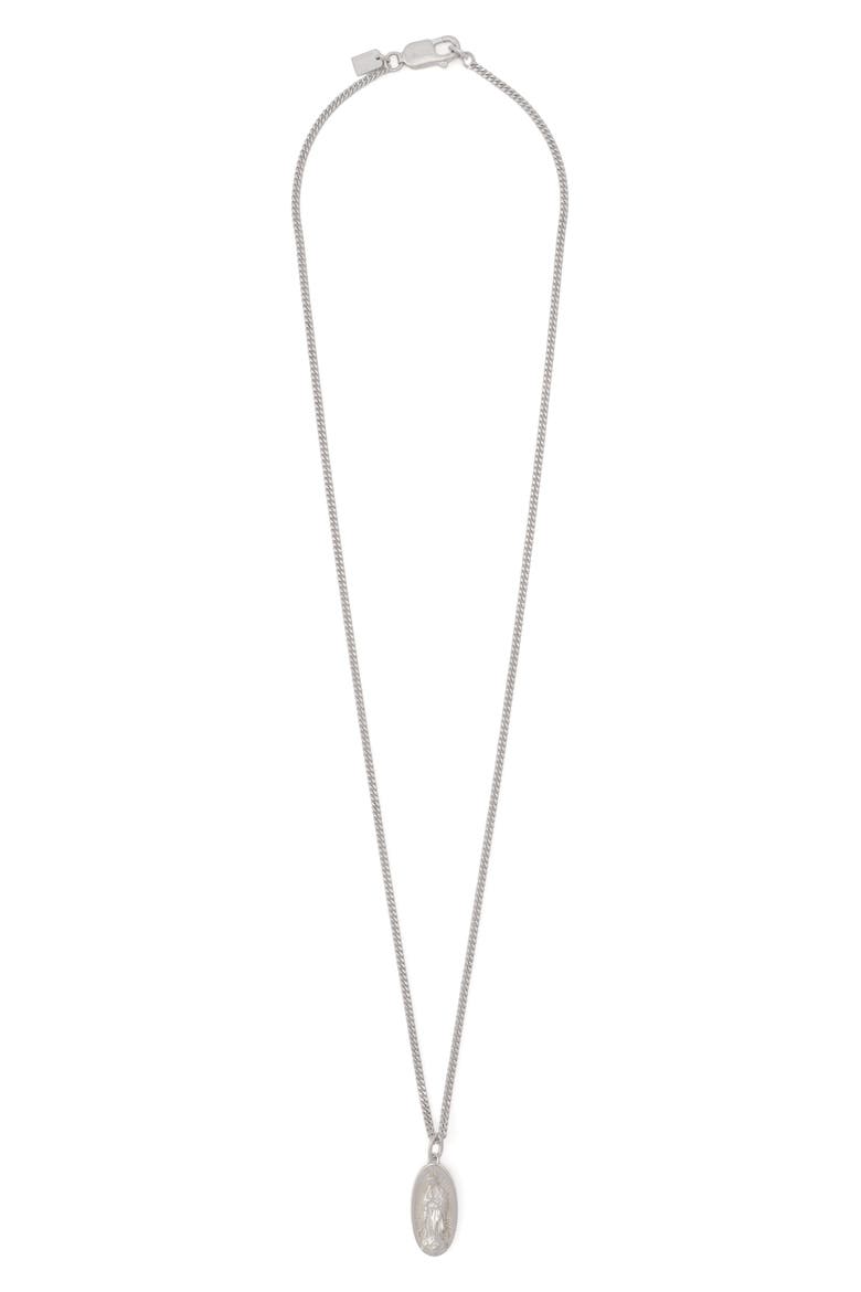 Saint Chain Pendant Necklace, Main, color, WARM SILVER