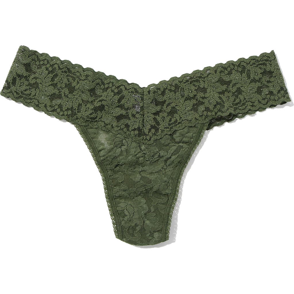 Hanky Panky 'signature Lace' Low Rise Thong In Green