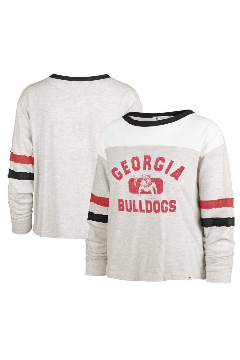 Women's '47 Oatmeal Georgia Bulldogs Vault All Class Lena Long Sleeve T-Shirt, Main, color, Oatmeal