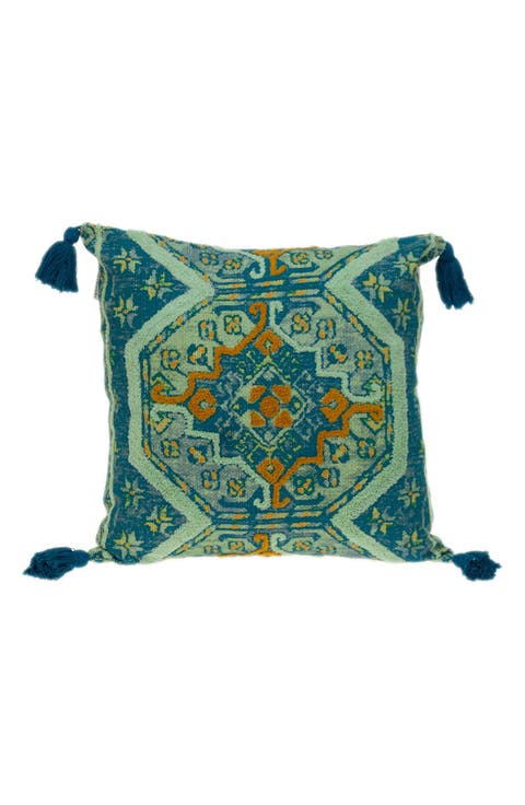 Lotus Tassel Accent Pillow