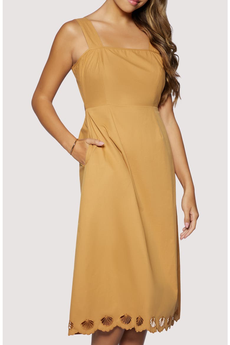 Seashell Drift Open Back Midi Dress, Alternate, color, TERRA COTTA