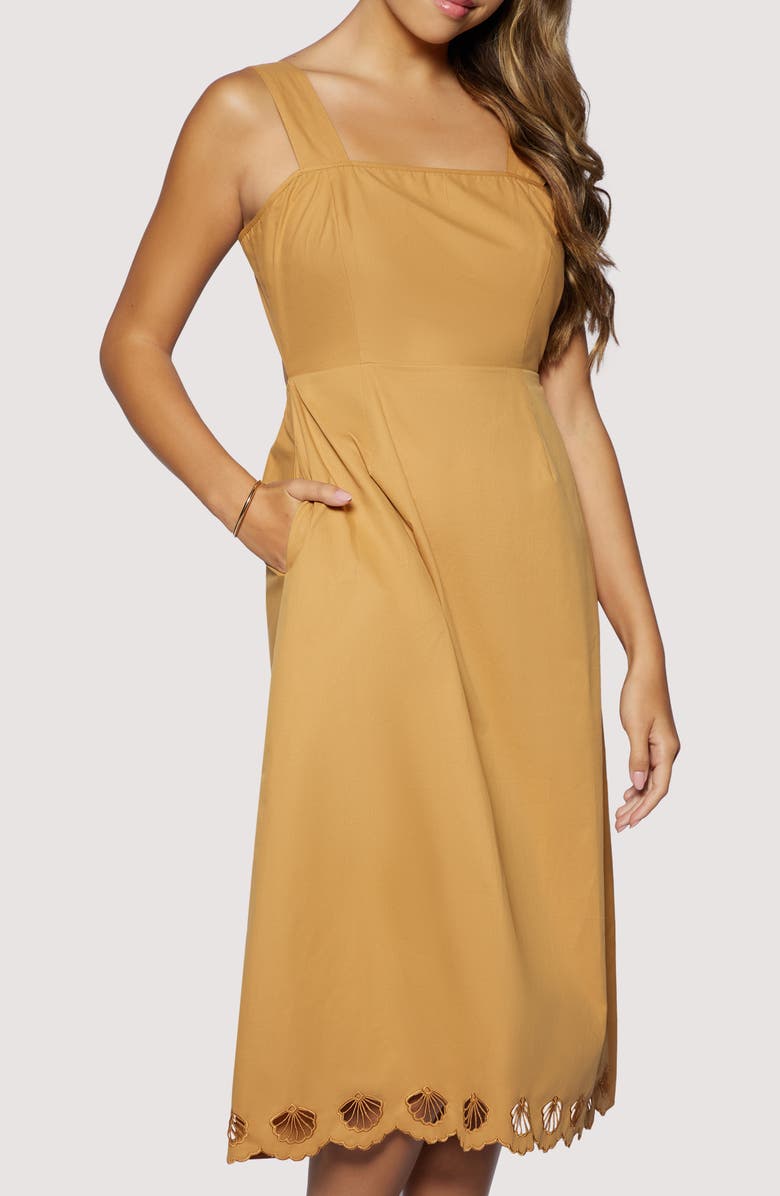 Lost + Wander Seashell Drift Open Back Midi Dress, Alternate, color, Terra Cotta