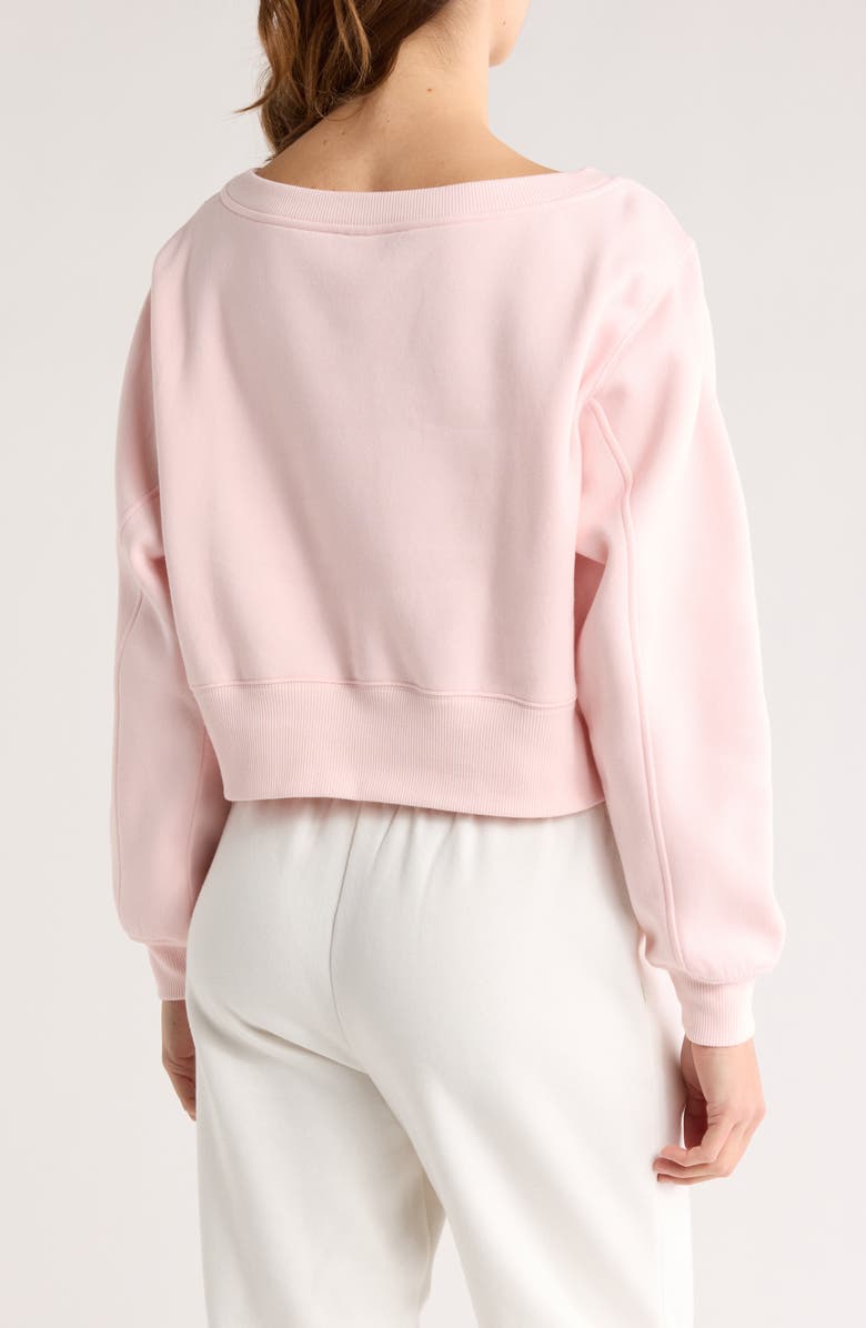 Abound V-Neck Crop Sweatshirt, Alternate, color, Pink Balm
