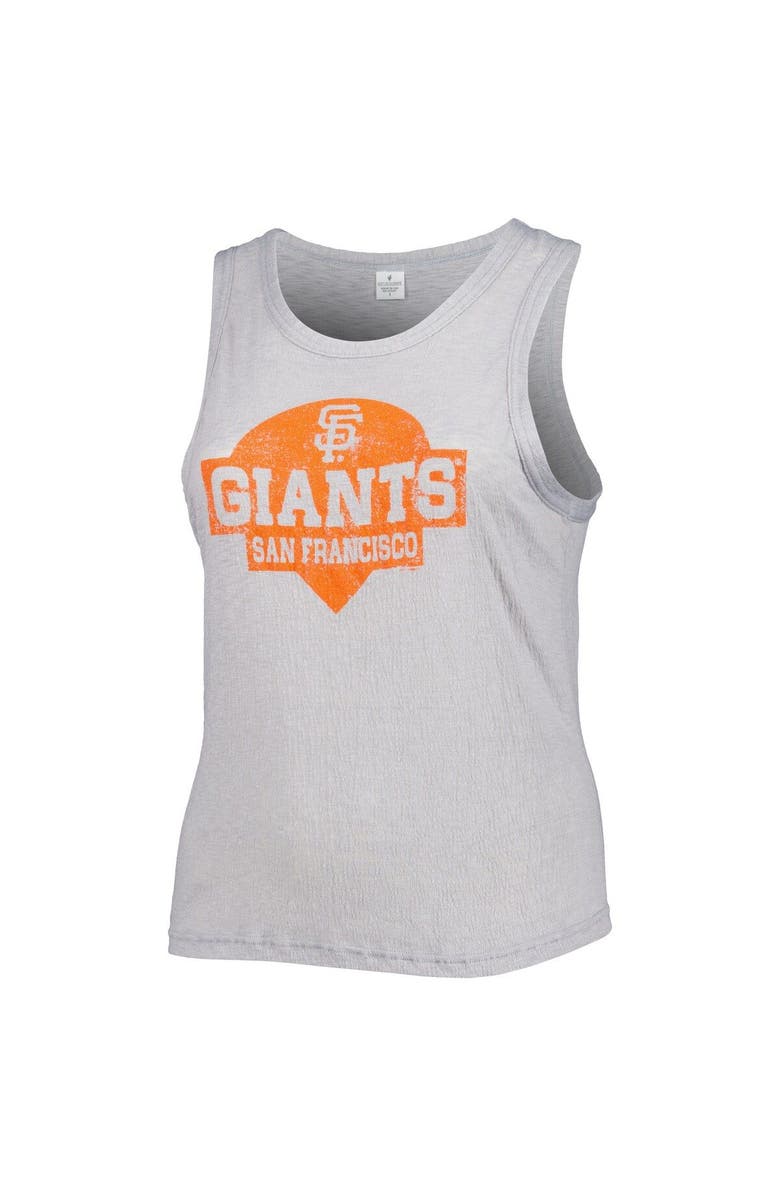 SOFT AS A GRAPE Women's Soft as a Grape Gray San Francisco Giants Plus Size High Neck Tri-Blend Tank Top, Alternate, color, Gray
