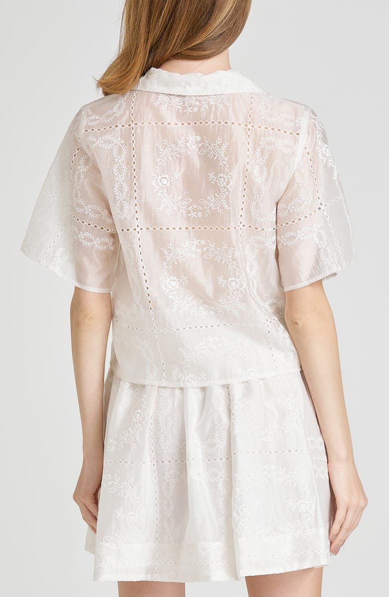 WAYF Rosalie Embroidered Eyelet Shirt, Alternate, color, 