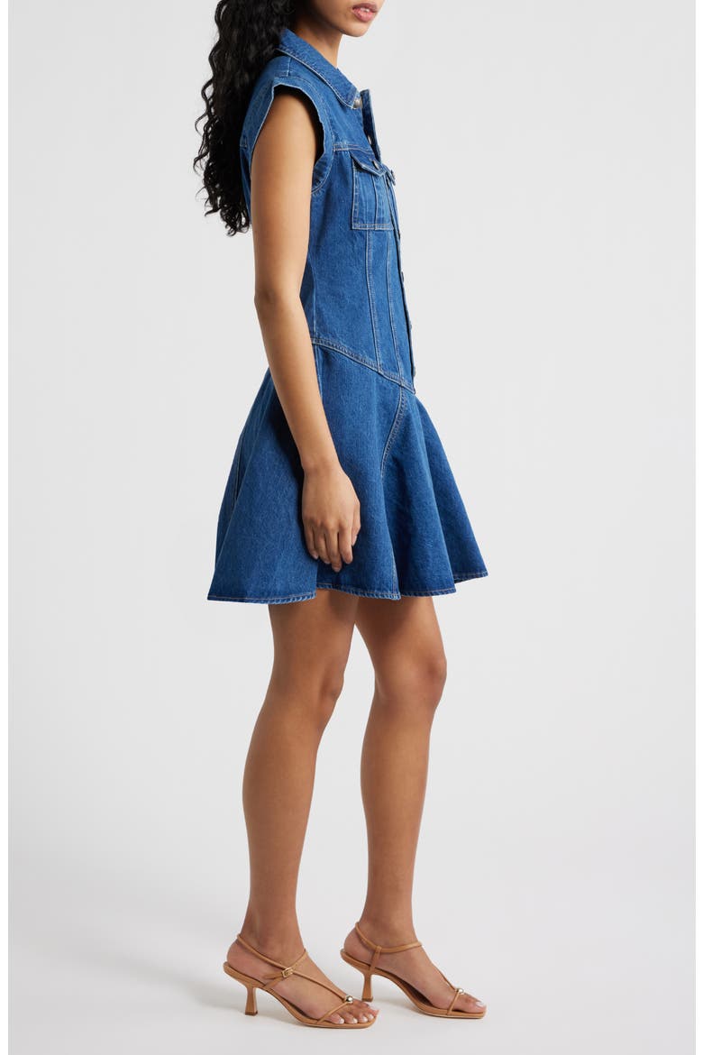 Cotton Denim Mini Shirtdress, Alternate, color, INDIGO