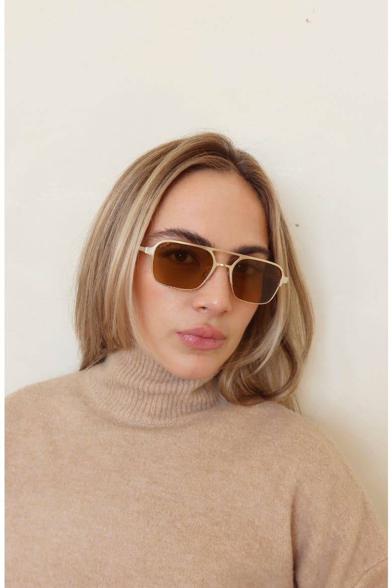 Jimmy Aviator Polarized Sunglasses, Alternate, color, Brown