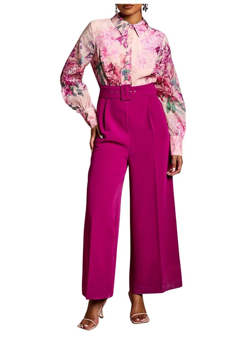 Coast Petite Wide Leg Jumpsuit, Alternate, color, Plum