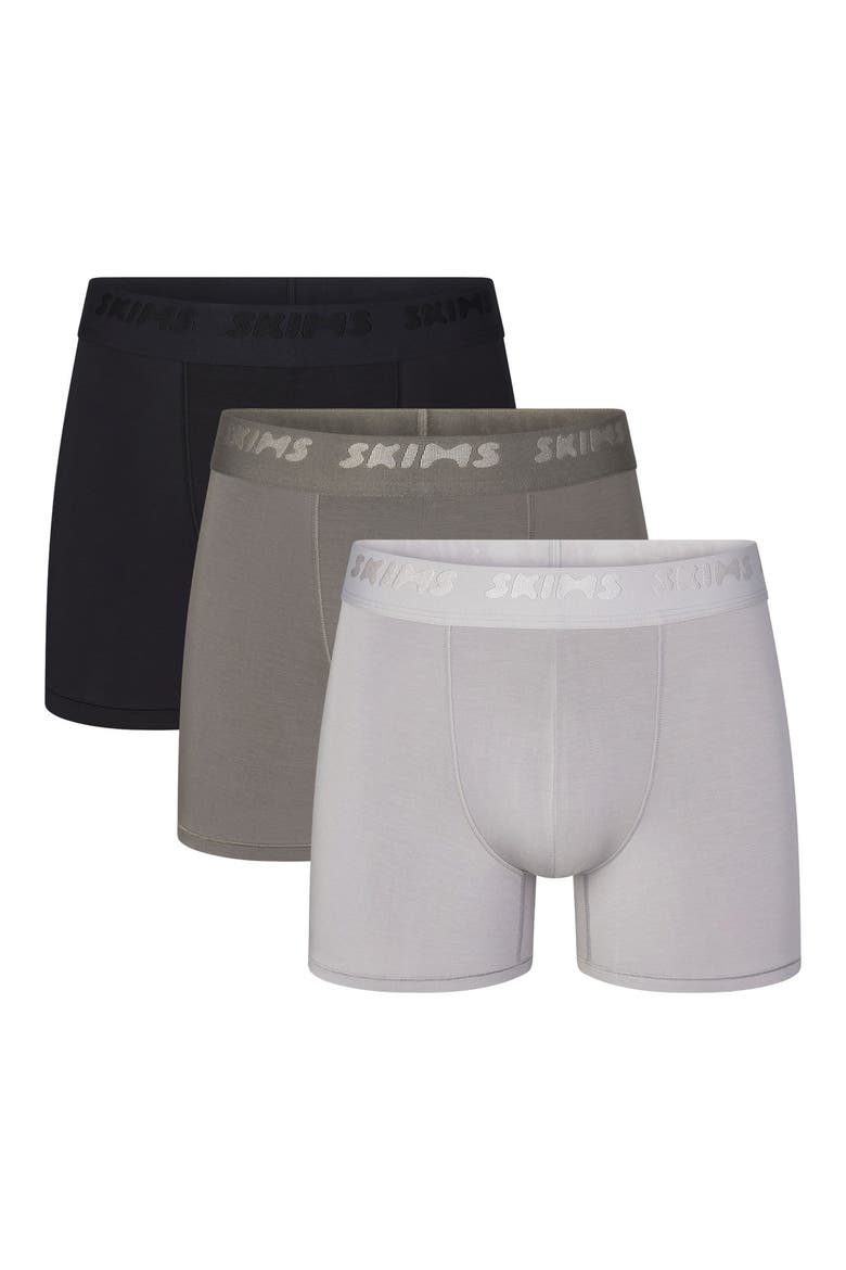 STRETCH 3 PACK BOXER BRI, Main, color, GUNMETAL MULTI