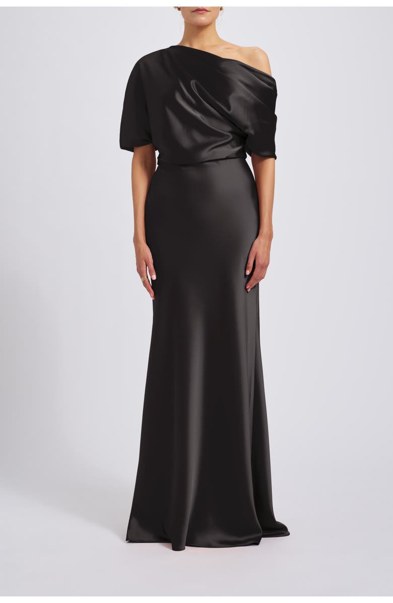 Amsale The Slouch Dress, Main, color, Black