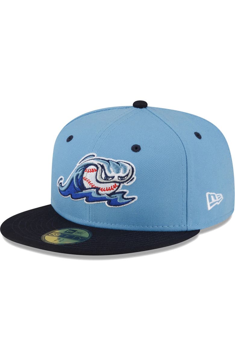 New Era Men's New Era Light Blue West Michigan Whitecaps Authentic Collection Alternate Logo 59FIFTY Fitted Hat, Alternate, color,
